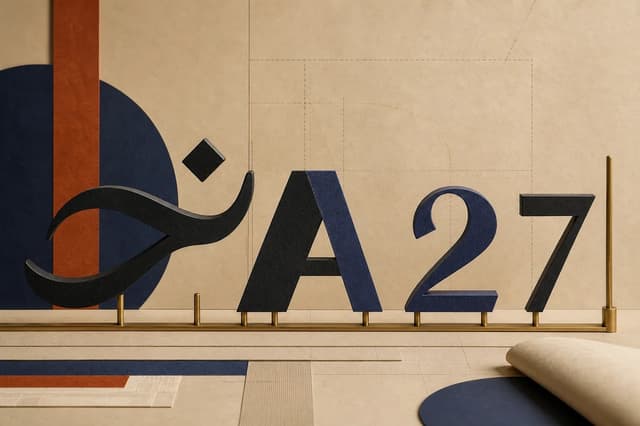 Arabic, Latin, and numeric letterforms aligned on a shared typographic baseline